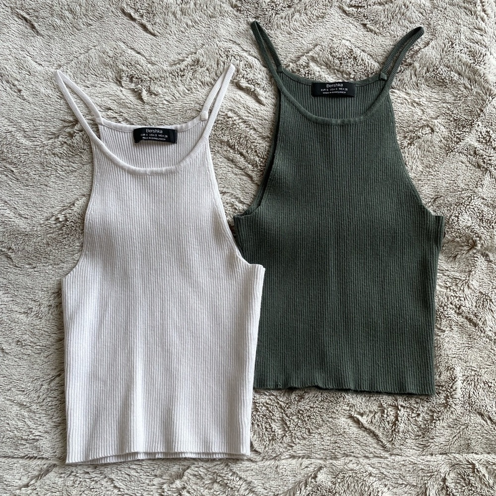 Bershka knit tanks S